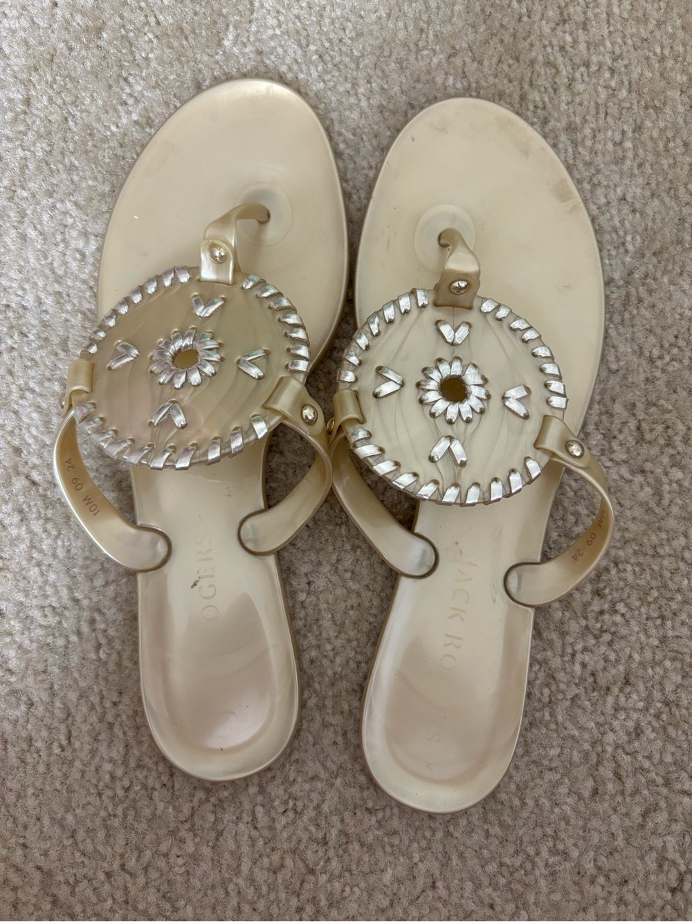 Jack Rogers Gold Jelly Sandals
